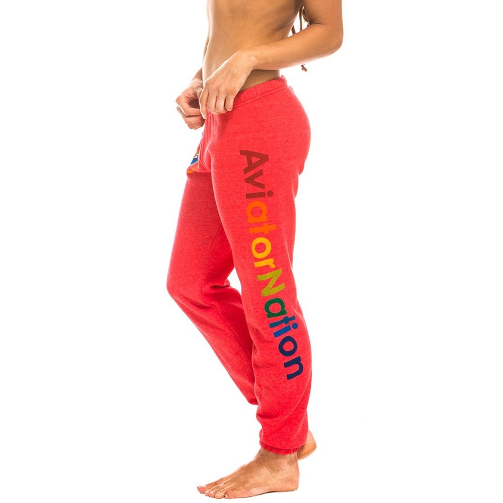 Red Aviator Nation Logo Sweatpants